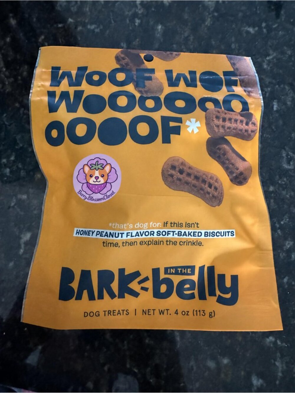 SEALED - Bark Honey Peanut Dog Biscuits | 4 oz - NO GRAINS - Exp. Dez/27